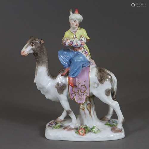 Figure orientale sur un chameau en porcelaine - Meissen, 20e...