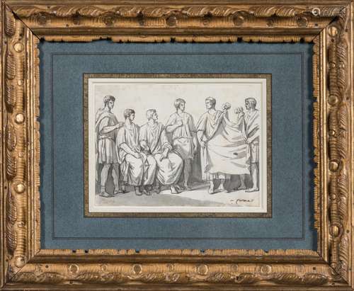 Jacques-Louis DAVID (Paris 1748 Bruxelles 1825) Six hommes, ...