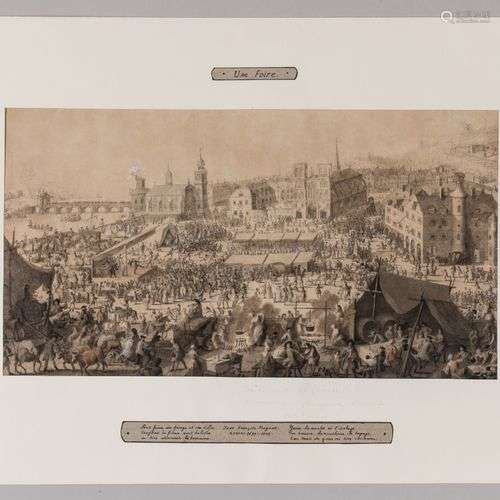 Jean François HUGUET (Rennes 1679 1749) Scène de foire dans ...