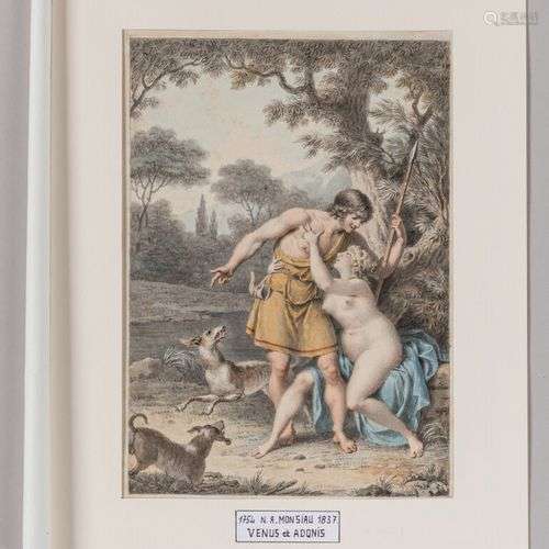 Nicolas André MONSIAU (Paris 1754 1837) Vénus et Adonis Plum...