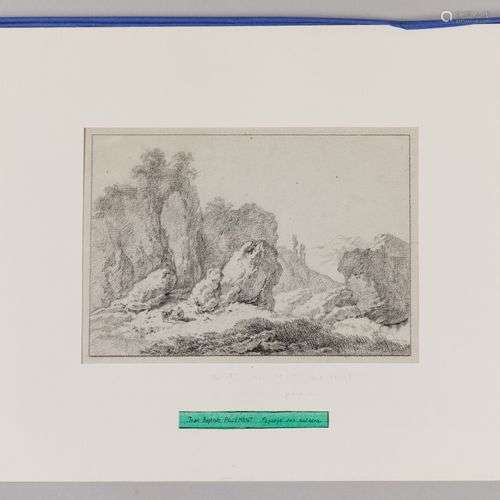 Jean PILLEMENT (Lyon 1728 1808) Paysage aux rochers Pierre n...