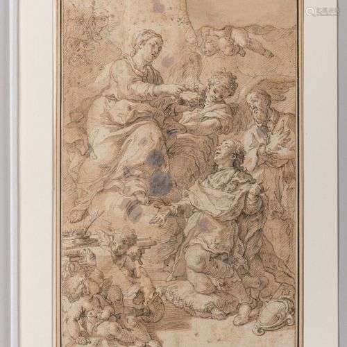 Cornelis SCHUT (Anvers 1597 1655) La Vierge couronnant un mo...