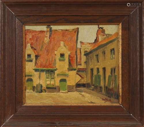 Armand Jamar (1870-1946) Artiste peintre belge Huile sur boi...