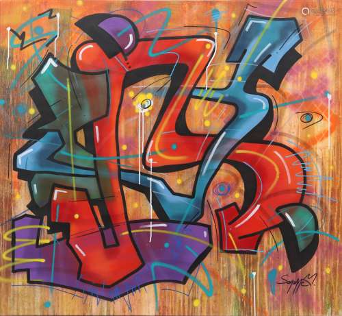 Saname (né en 1980) Artiste peintre graffeur français Huile ...