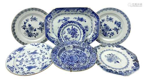 Group of late 18th/early 19th century Chinese export blue an...