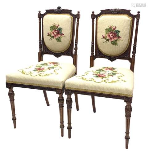 Pair of Victorian walnut salon chairs by James Winter and So...