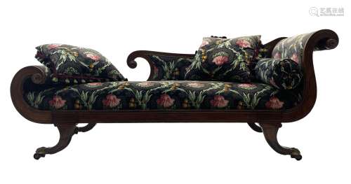 Regency period mahogany chaise longue