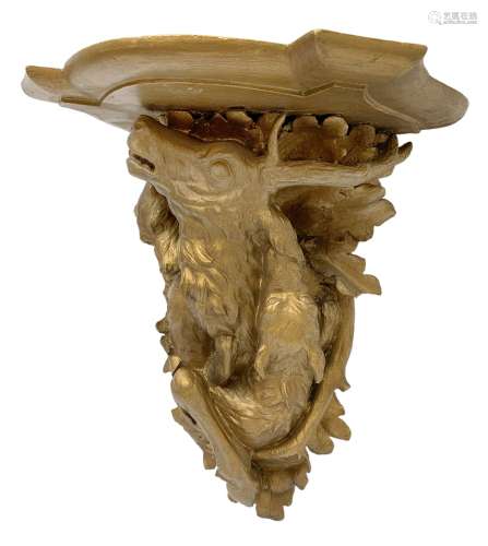 Early to mid 20th century gilt carved oak wall bracket