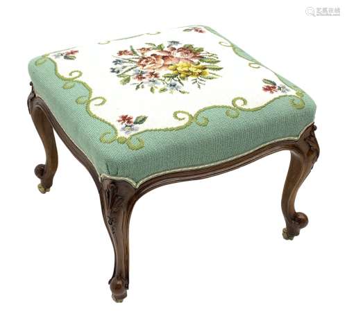 Victorian walnut drawing room stool