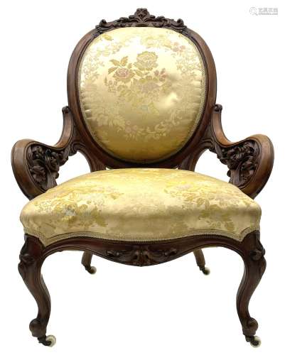 Victorian walnut lady’s drawing room chair