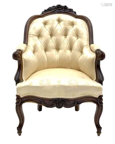 Victorian rosewood armchair