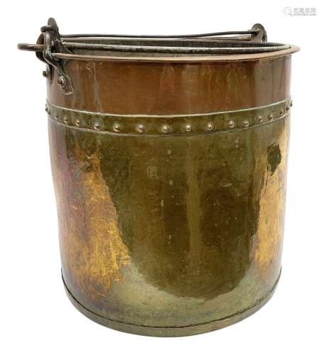 Large 19th century brass and copper bucket