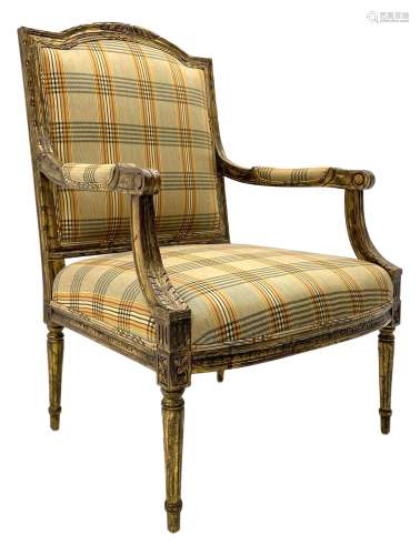 French style giltwood open armchair