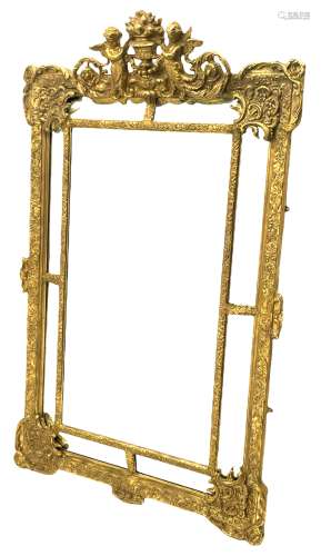 Large Victorian style gilt cushion framed mirror