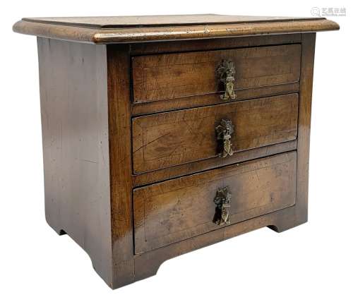 18th century style walnut chest of small proportions