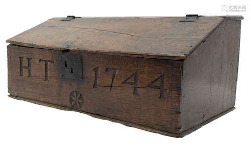 18th century boarded oak desk box