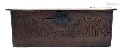 18th century boarded oak coffer