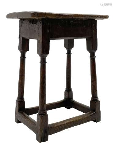 17th century and later oak joined stool