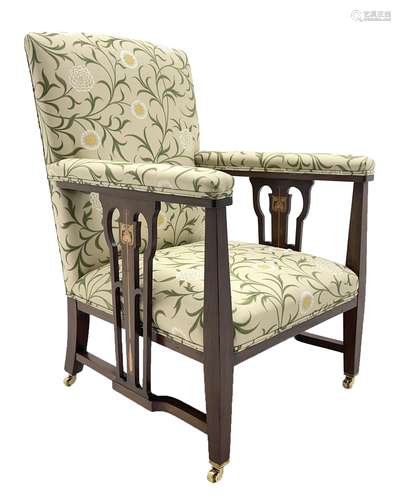 Late 19th century Arts and Crafts mahogany armchair