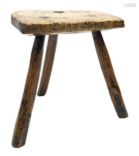 18th century elm three legged stool