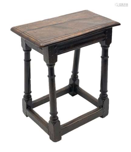 Late 17th century oak joined stool