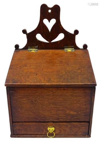Early 19th century oak candle box