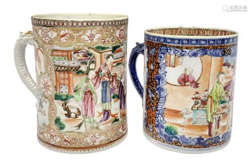 Two late 18th/early 19th century Chinese export tankards