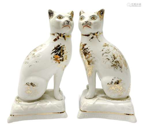 Pair of Victorian Staffordshire cats