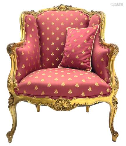 Victorian carved giltwood armchair