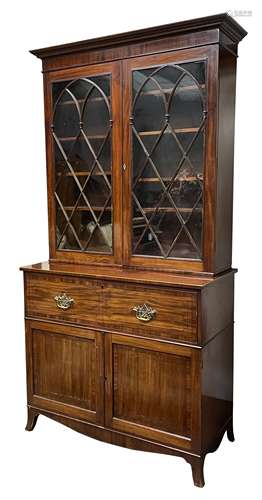 Georgian mahogany secretaire bookcase