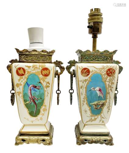A pair of Japonesque vases