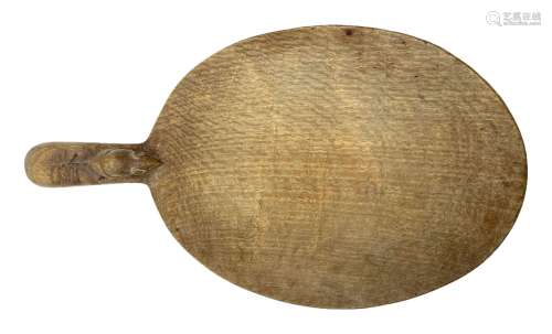 'Mouseman' oval oak cheeseboard