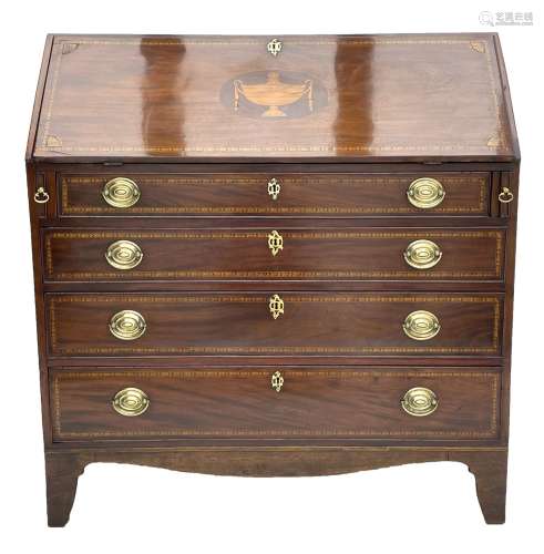 George III figured mahogany bureau
