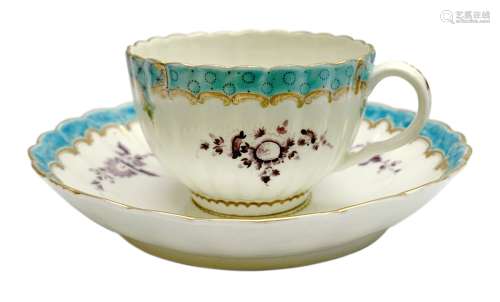 18th century Worcester teacup and saucer