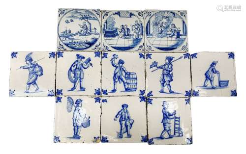 18th/19th century Delft blue and white tiles