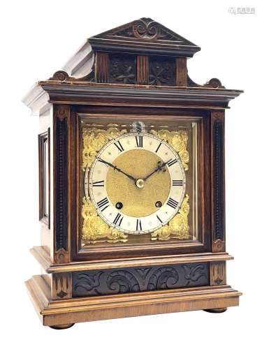 Late 19th century walnut cased mantel clock
