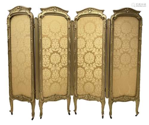 Late 19th/early 20th century French Rococo style gilt wood a...