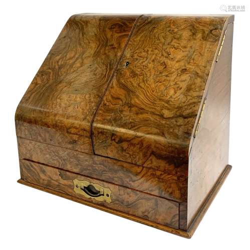 Late Victorian walnut correspondence box