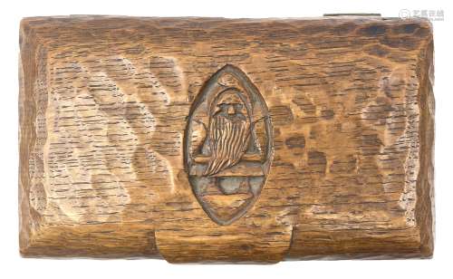 'Gnomeman' tooled oak trinket box