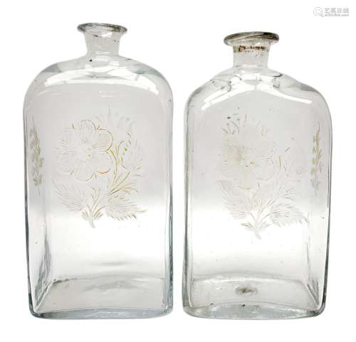 Pair of Georgian glass spirit decanters