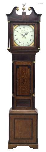 Early 19th century oak and mahogany longcase clock