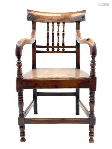 19th century country elm and yew wood armchair