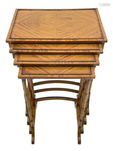Edwardian satinwood quartetto nest of occasional tables