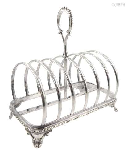 Victorian silver seven bar toast rack