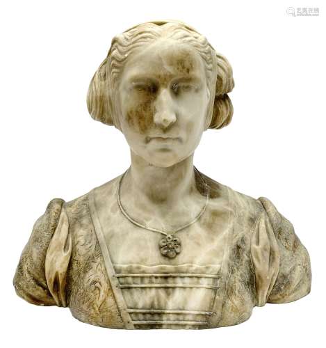 Carved marble bust modelled as a female figure