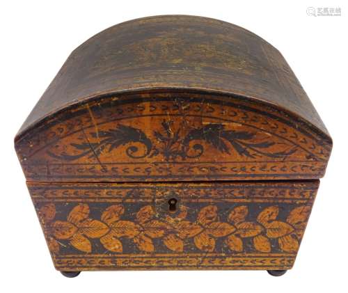 Early 19th century penwork sewing box
