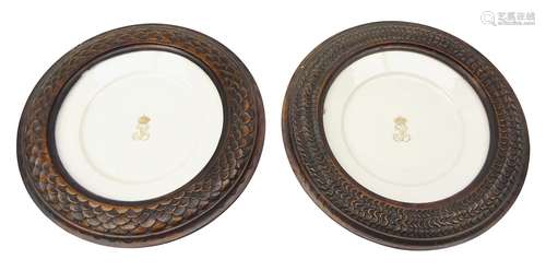 Pair mid 19th century Sevres porcelain plates