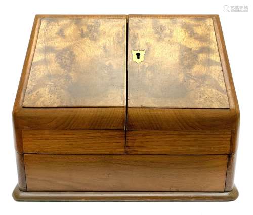 Late Victorian walnut correspondence box
