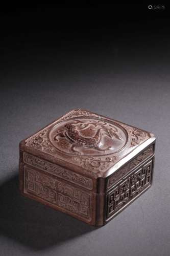 SANDALWOOD DRAGON BOX AND COVER