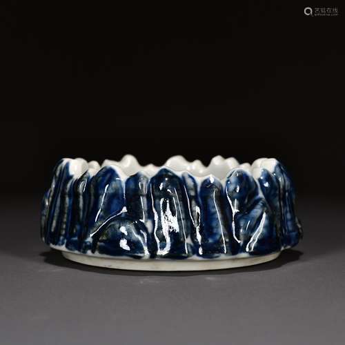 BLUE AND WHITE CHILONG WASHER, MING XUANDE PERIOD